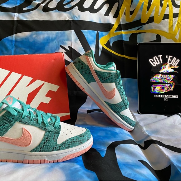 Nike Sb Dunk Low Snakeskin Nike Dunk Low “Washed Teal Snakeskin”